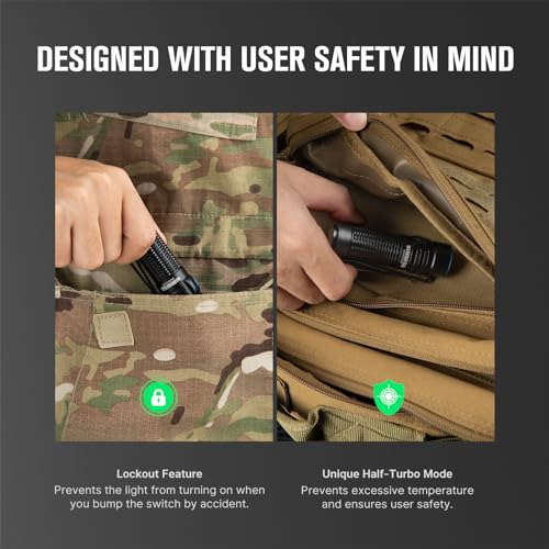 OLIGHT Warrior Nano Tactical Flashlight, 1200 Lumens (Black)