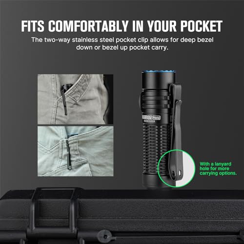 OLIGHT Warrior Nano Tactical Flashlight, 1200 Lumens (Black)