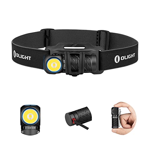OLIGHT Perun 2 Mini Headlamp 1100 Lumens LED Head Flashlight, Rechargeable Headlight with Red Light Option, Great for Working, Hiking, Camping and Climbing (Black Neutral White: 4000~5000K)