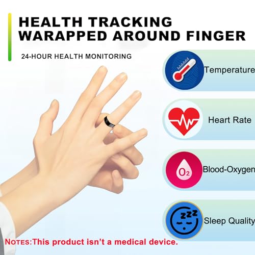 Unisex Smart Ring Health Tracker, Sleep, Heart Rate, Temperature
