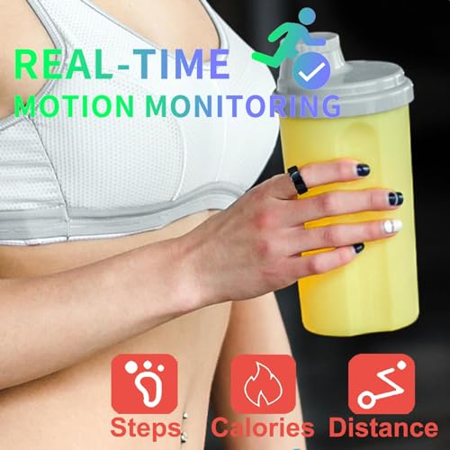 Waterproof Smart Ring Health Fitness Tracker - Heart Rate Monitor, Sleep, Blood Oxygen, Blood Pressure, Pedometer