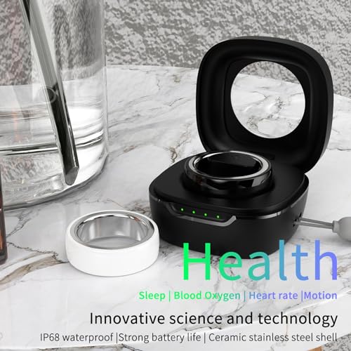 Waterproof Smart Ring Health Fitness Tracker - Heart Rate Monitor, Sleep, Blood Oxygen, Blood Pressure, Pedometer