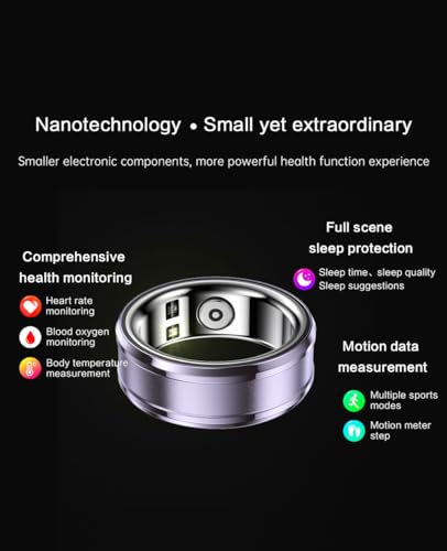 Smart Ring Pedometer Bluetooth Activity Tracker Sleep Monitor IP68 Purple
