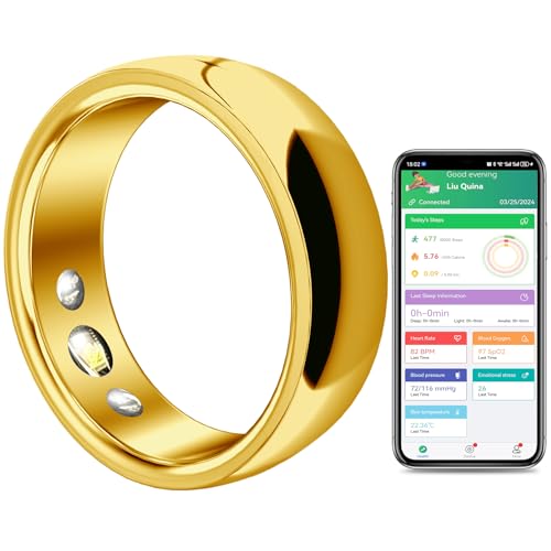 Gold Smart Ring Health & Fitness Tracker App
