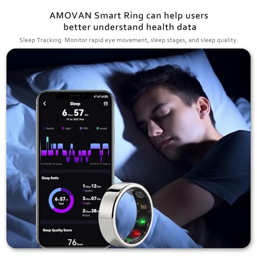 AMOVAN Smart Ring Health Monitor Heart Rate Tracker