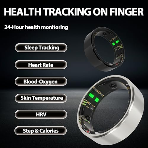 Smart Health Tracker Ring with Free Subscription, Silver