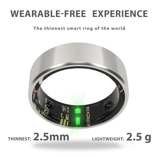 Smart Health Tracker Ring with Free Subscription, Silver