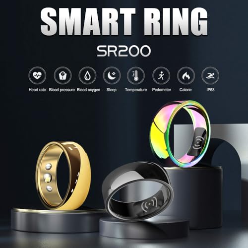 CatXQ Smart Fitness Tracker Ring with Charging Box - Gold
