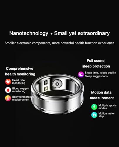 Men's Sleep Tracker Ring IP68 Waterproof Bluetooth Smart Tracker