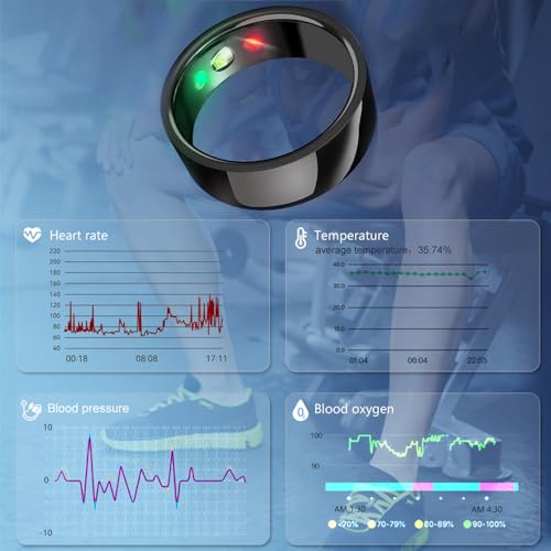 CatXQ Smart Fitness Tracker Ring with Charging Box - Gold