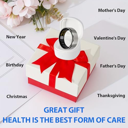 Smart Health Tracker Ring with Free Subscription, Silver