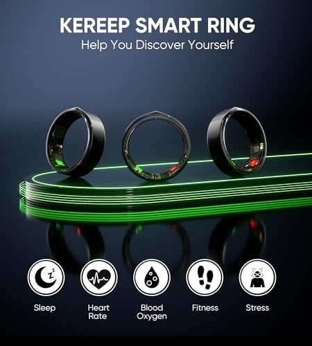Smart Ring Fitness Tracker, Men Women, 6-7 Day Battery