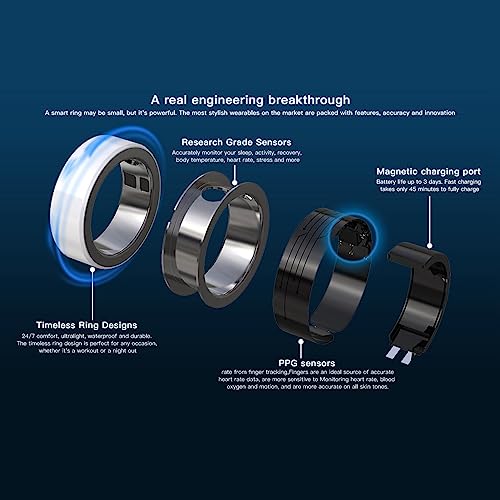 banapoy Health Tracker Smart Ring with Bluetooth Technology