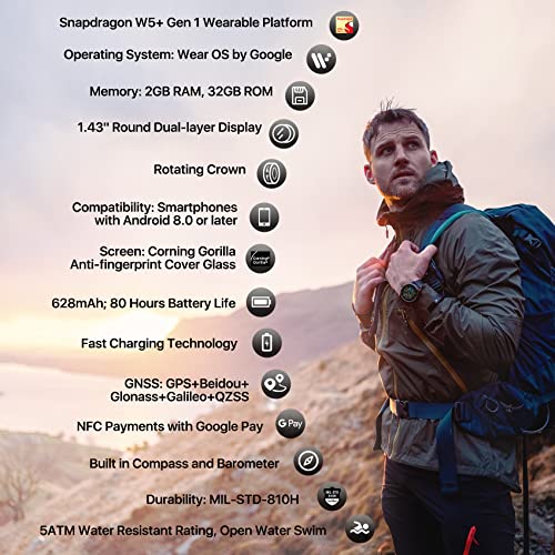 Men's Ticwatch Pro 5 Smartwatch - Health Tracking, GPS
