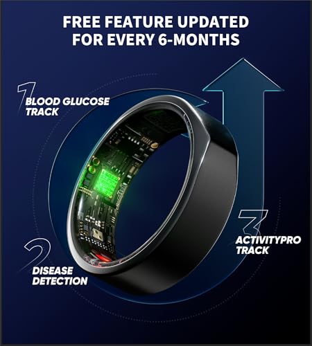 Smart Ring Fitness Tracker, Men Women, 6-7 Day Battery