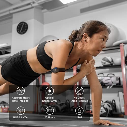 COOSPO Armband Heart Rate Monitor, Bluetooth ANT+ Optical Sensor