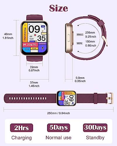 RUIMEN Smartwatch: Answer Calls, Fitness Tracker, Heart Rate Monitor