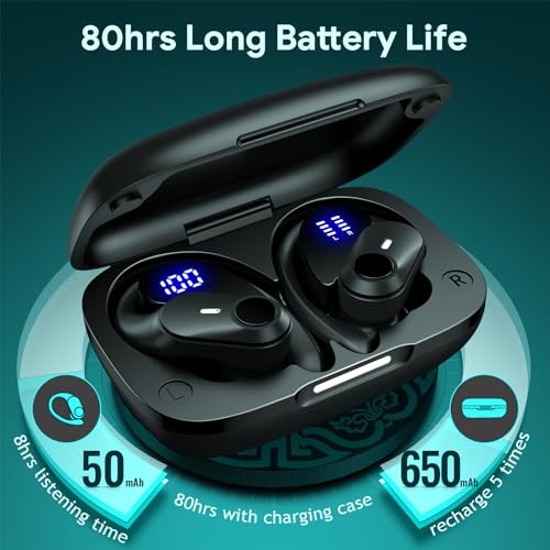 GOLREX Wireless Bluetooth Earbuds 80Hrs Playtime Over-Ear