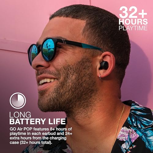 Black JLab Go Air Pop Wireless Earbuds, IPX4