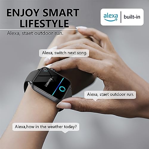 Hoowel Smartwatch with Alexa, Heart Rate, Sleep Monitor