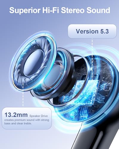YAQ Wireless Earbuds Bluetooth Headphones, 40H Playtime IPX5