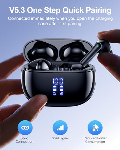 YAQ Wireless Earbuds Bluetooth Headphones, 40H Playtime IPX5