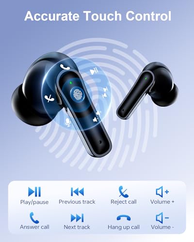YAQ Wireless Earbuds Bluetooth Headphones, 40H Playtime IPX5