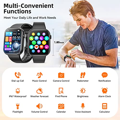 2024 Smart Watch: Answer/Make Calls, Fitness Tracker, Waterproof