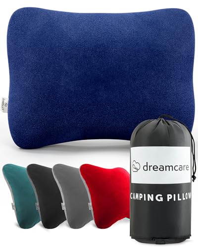 Memory Foam Camping Pillow - Blue, Medium Size