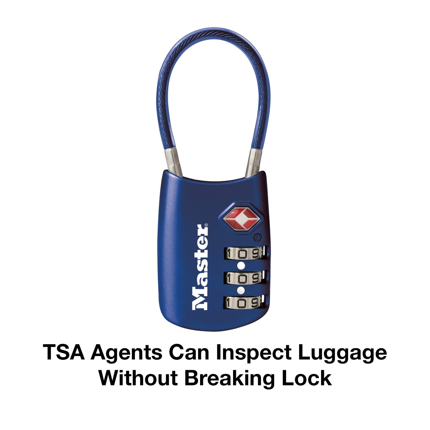 Blue TSA-Approved Cable Padlock by Master Lock