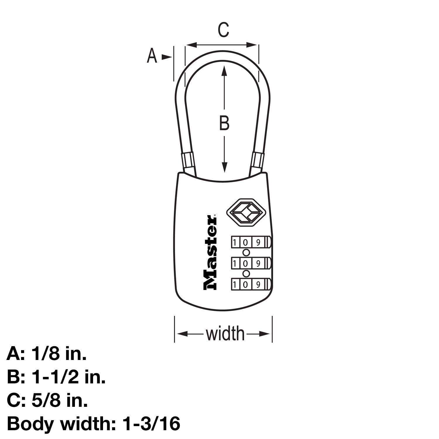 Blue TSA-Approved Cable Padlock by Master Lock