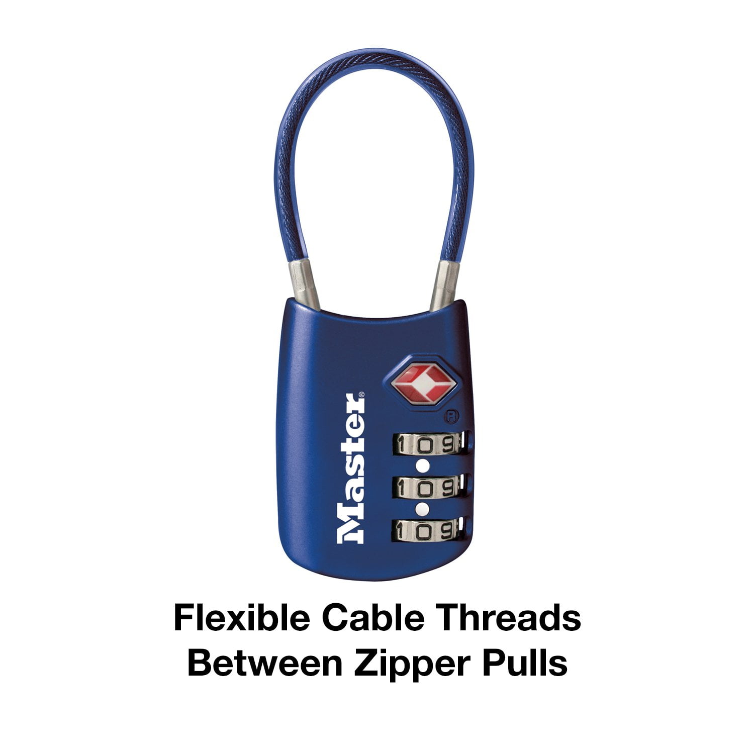 Blue TSA-Approved Cable Padlock by Master Lock