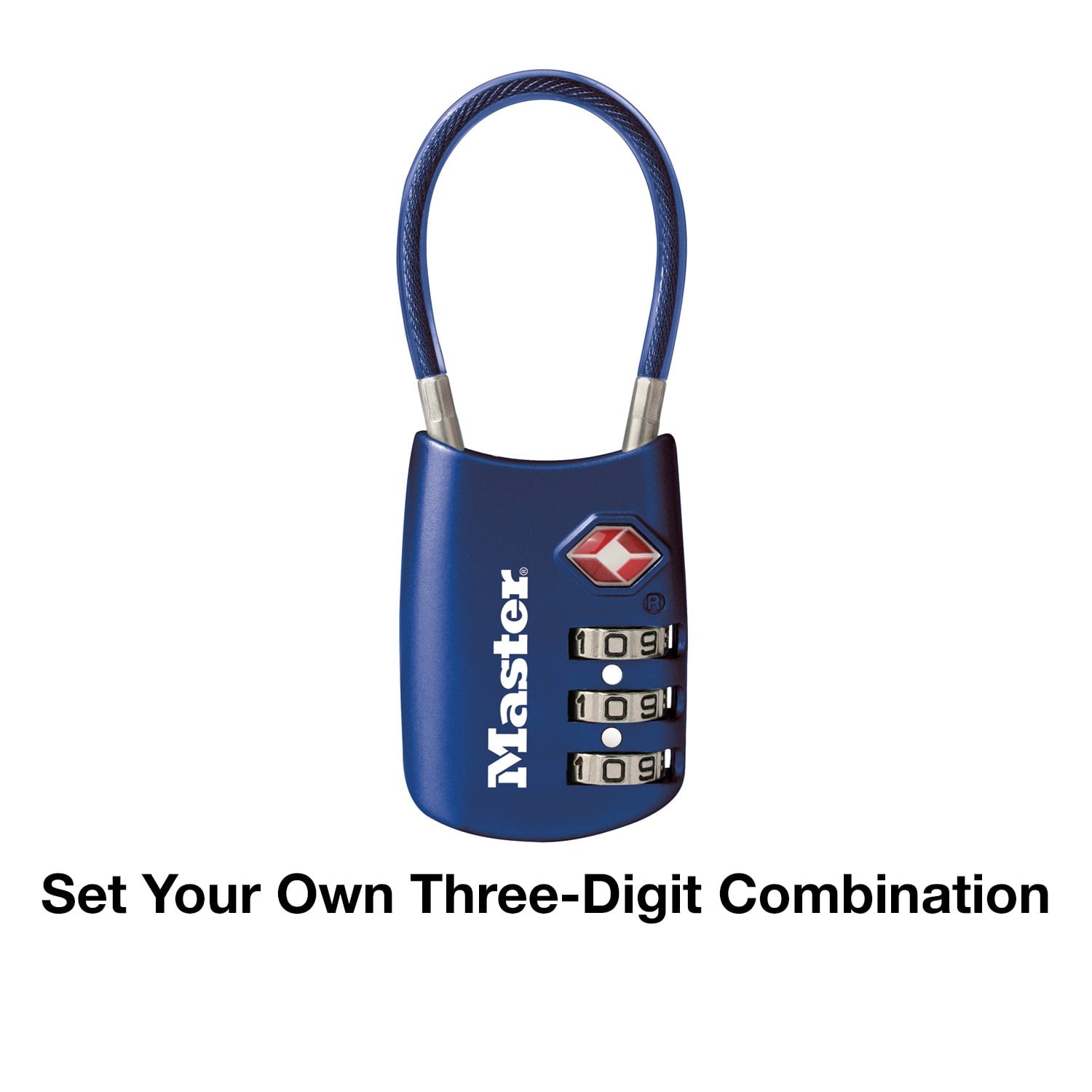 Blue TSA-Approved Cable Padlock by Master Lock