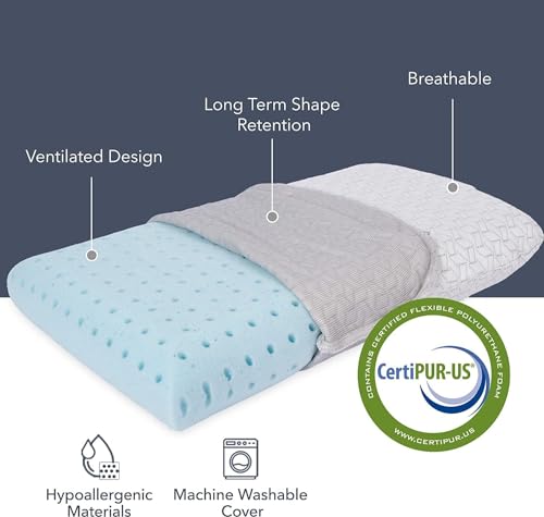 Vaverto Small Memory Foam Travel Pillow - Compressible