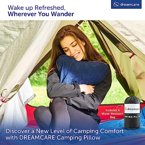 Memory Foam Camping Pillow - Blue, Medium Size