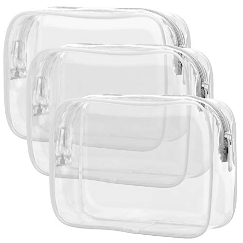 TSA-Approved Clear Toiletry Bags, Pack of 3