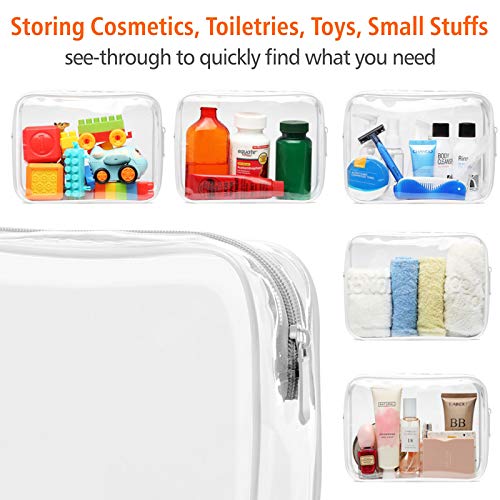 TSA-Approved Clear Toiletry Bags, Pack of 3