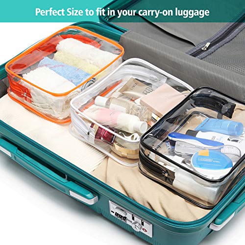 TSA-Approved Clear Toiletry Bags, Pack of 3