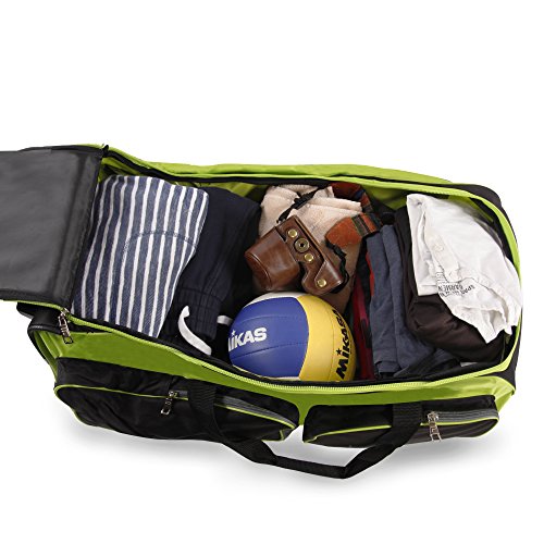 Fila 81.3 cm Lightweight Rolling Suitcase, Black/Lime