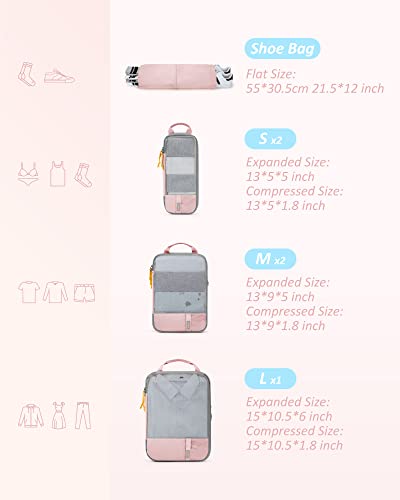 BAGSMART 6-Piece Travel Packing Cubes Set