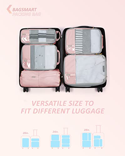 BAGSMART 6-Piece Travel Packing Cubes Set