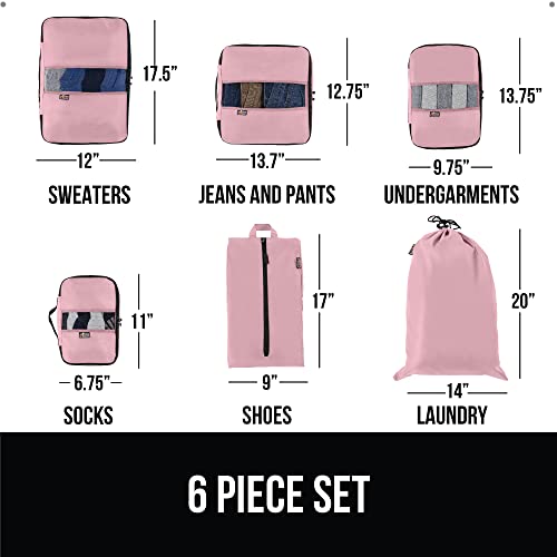Pink Luggage Organizer Packing Cubes