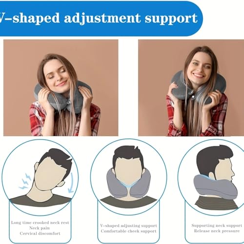 Luxury Memory Foam Travel Neck Pillow (Grey)