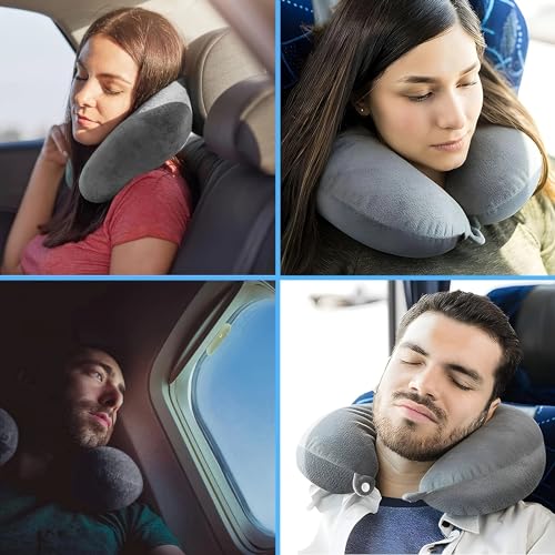 Luxury Memory Foam Travel Neck Pillow (Grey)