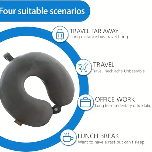 Luxury Memory Foam Travel Neck Pillow (Grey)