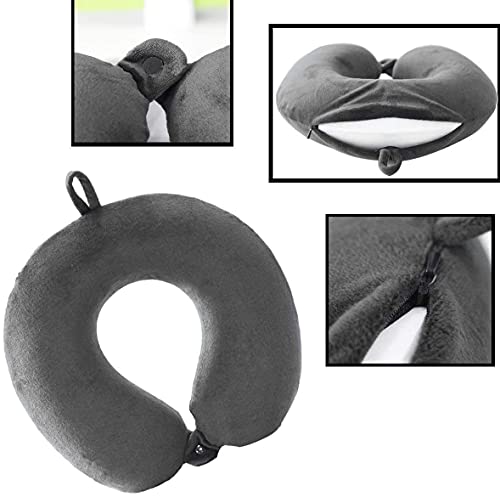 Luxury Memory Foam Travel Neck Pillow (Grey)
