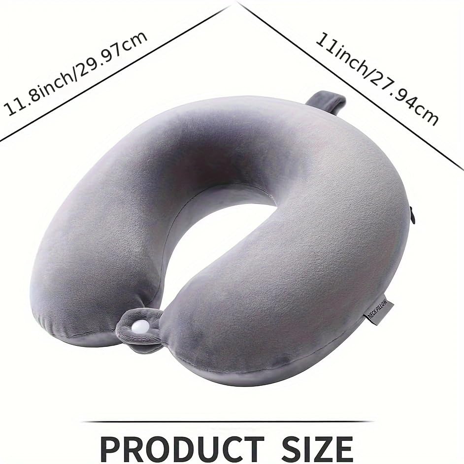 Luxury Memory Foam Travel Neck Pillow (Grey)
