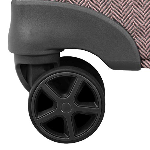 Expandable Pink Herringbone Trolley by London Fog