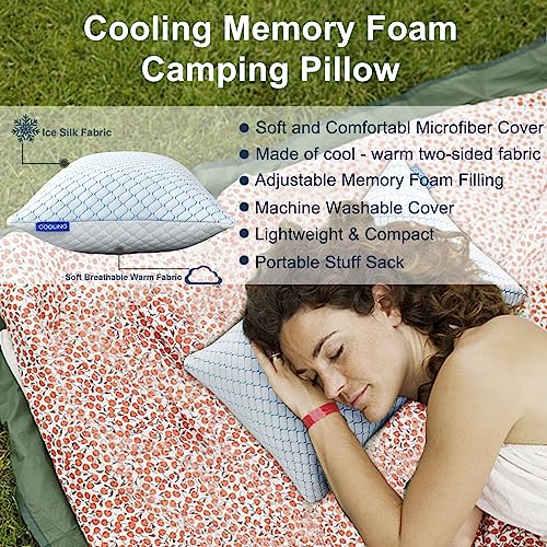 Gehannah Compressible Camping Pillow - Memory Foam Support
