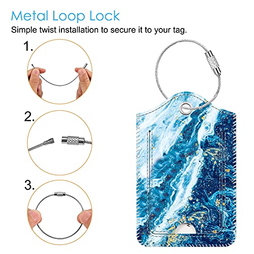 FINTIE Sandy Wave Luggage Tag Set